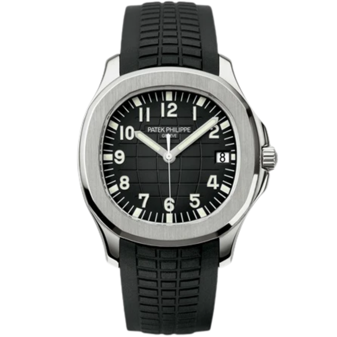 Patek Philippe Aquanaut Ref. 5167A 40.8mm Black Tropical Strap Black Embossed Dial Stainless Steel Bezel