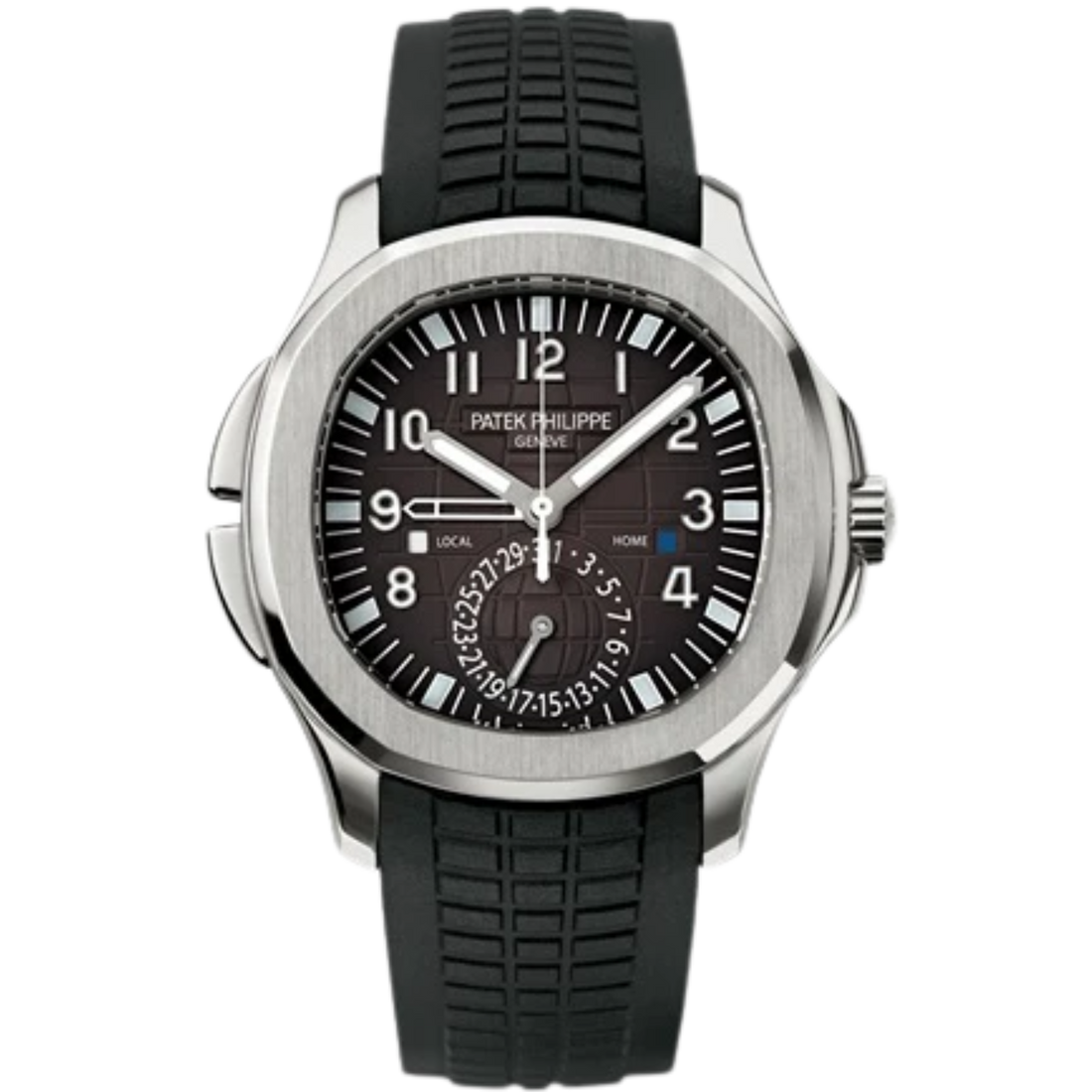 5164A-001 Aquanaut 40.8mm Black Polymer Tropical Strap Black Embossed Dial Steel Bezel