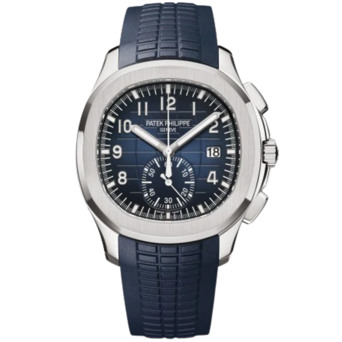 5968G-001 Aquanaut 42.2mm Midnight Blue Strap Embossed Blue Black-Gradient Dial White Gold Bezel