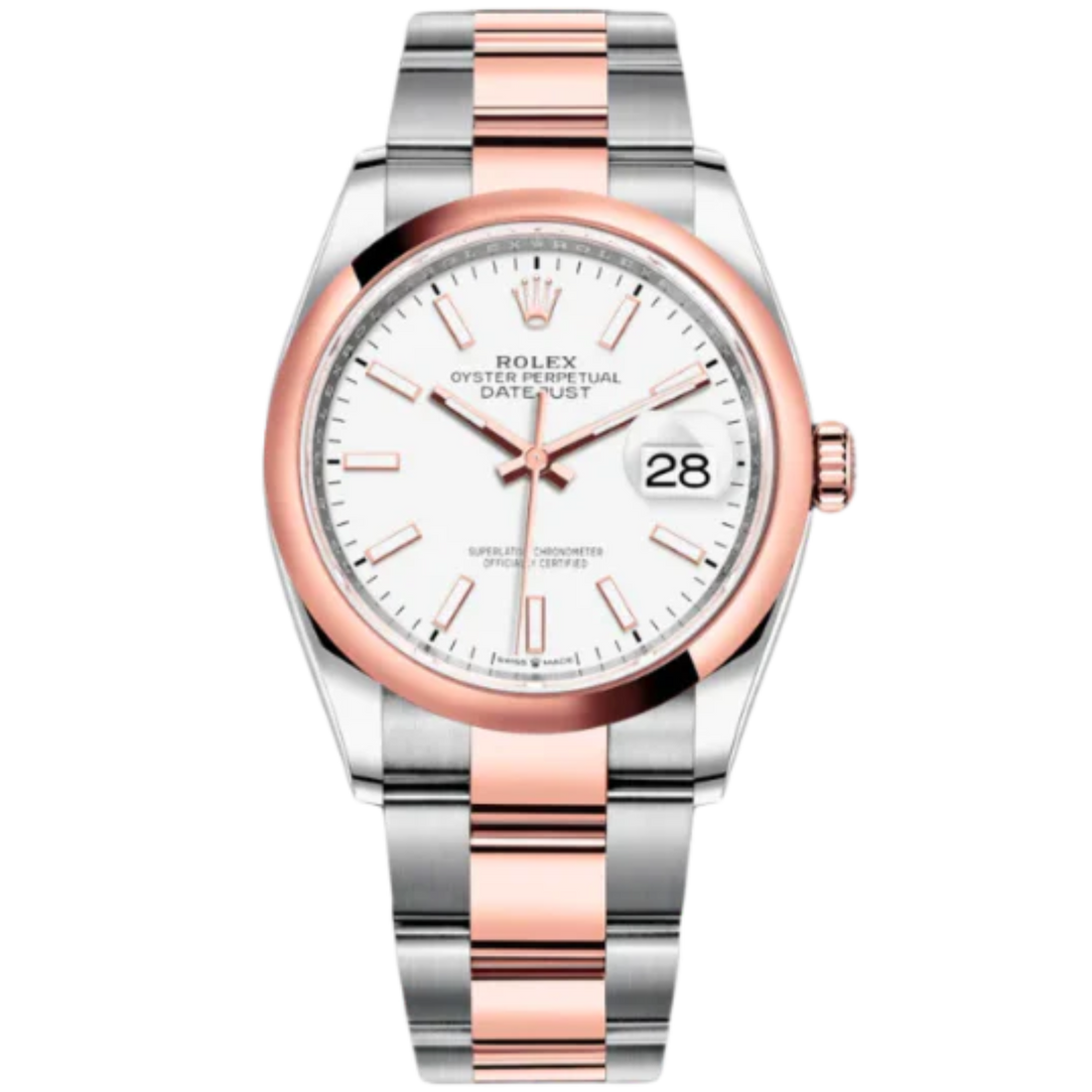 Rolex Datejust Ref. 126201 Two-Tone White Dial on Oyster Smooth Bezel