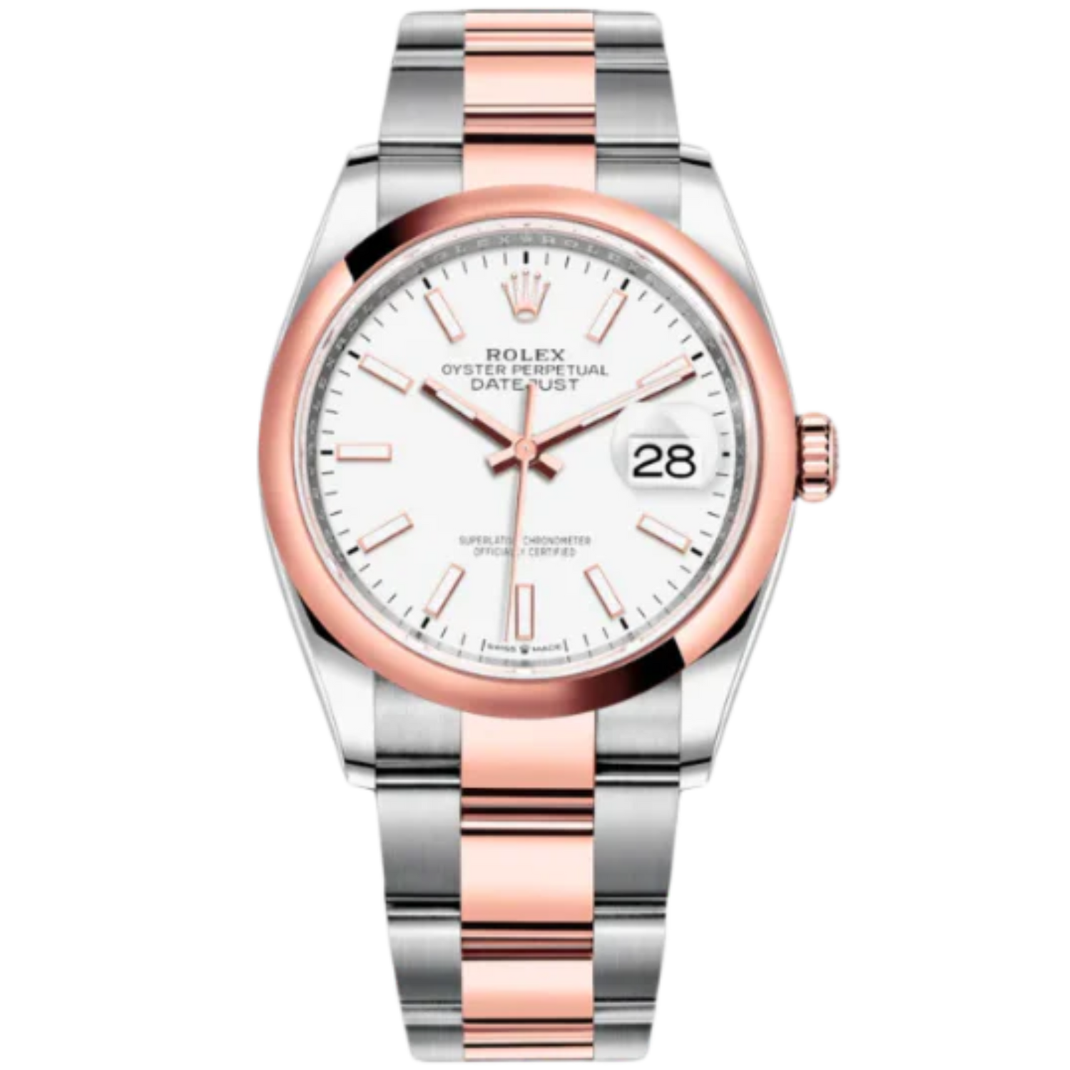Rolex Datejust Ref. 126201 Two-Tone White Dial on Oyster Smooth Bezel