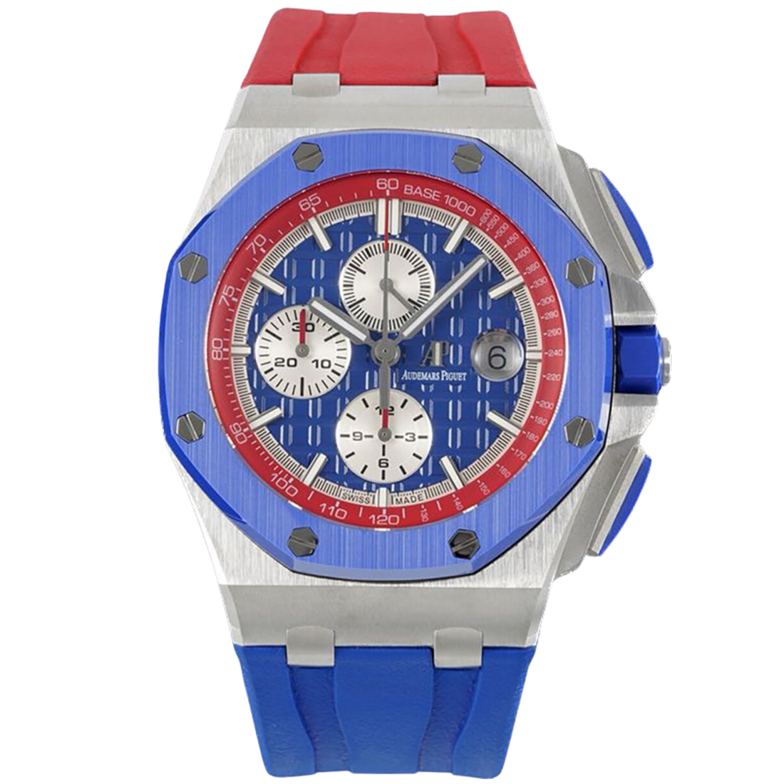 Audemars Piguet Ref. 26400SO.OO.A502CA.01 42MM Stainless Steel USA Edition (Red/Blue) Offshore with Blue Ceramic Bezel
