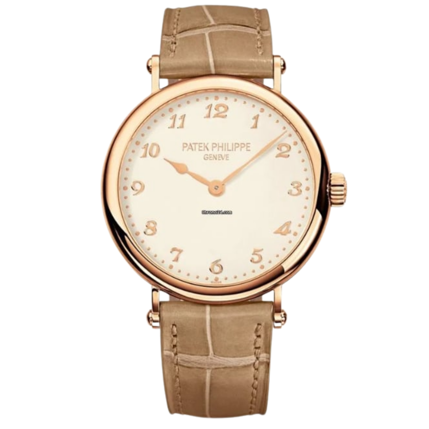 Patek Philippe Ladies Calatrava Ref. 7200R-001 White Dial Rose Gold on Leather