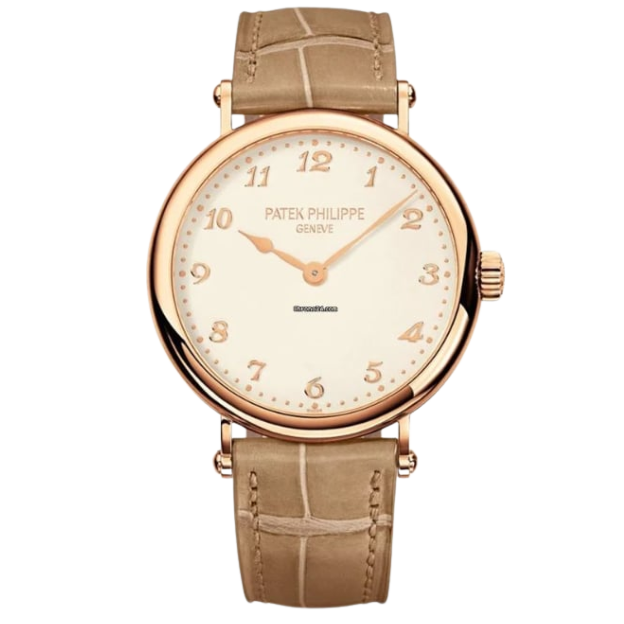Patek Philippe Ladies Calatrava Ref. 7200R-001 White Dial Rose Gold on Leather