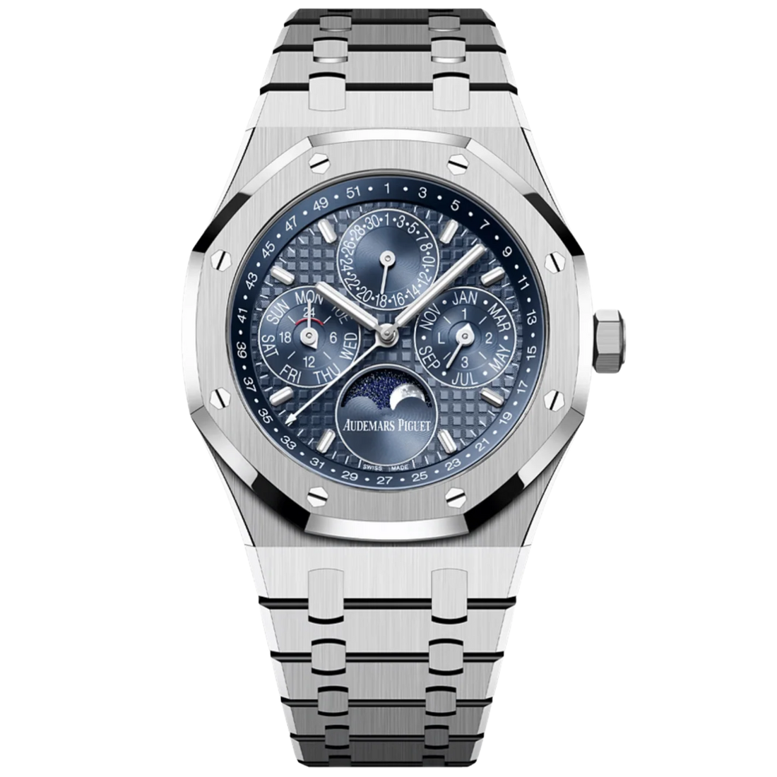 Audemars Piguet Royal Oak Ref. 26674ST.00.1320ST.01 41MM Stainless Steel &quot;150TH ANNIVERSARY&quot; Blue Dial Perpetual