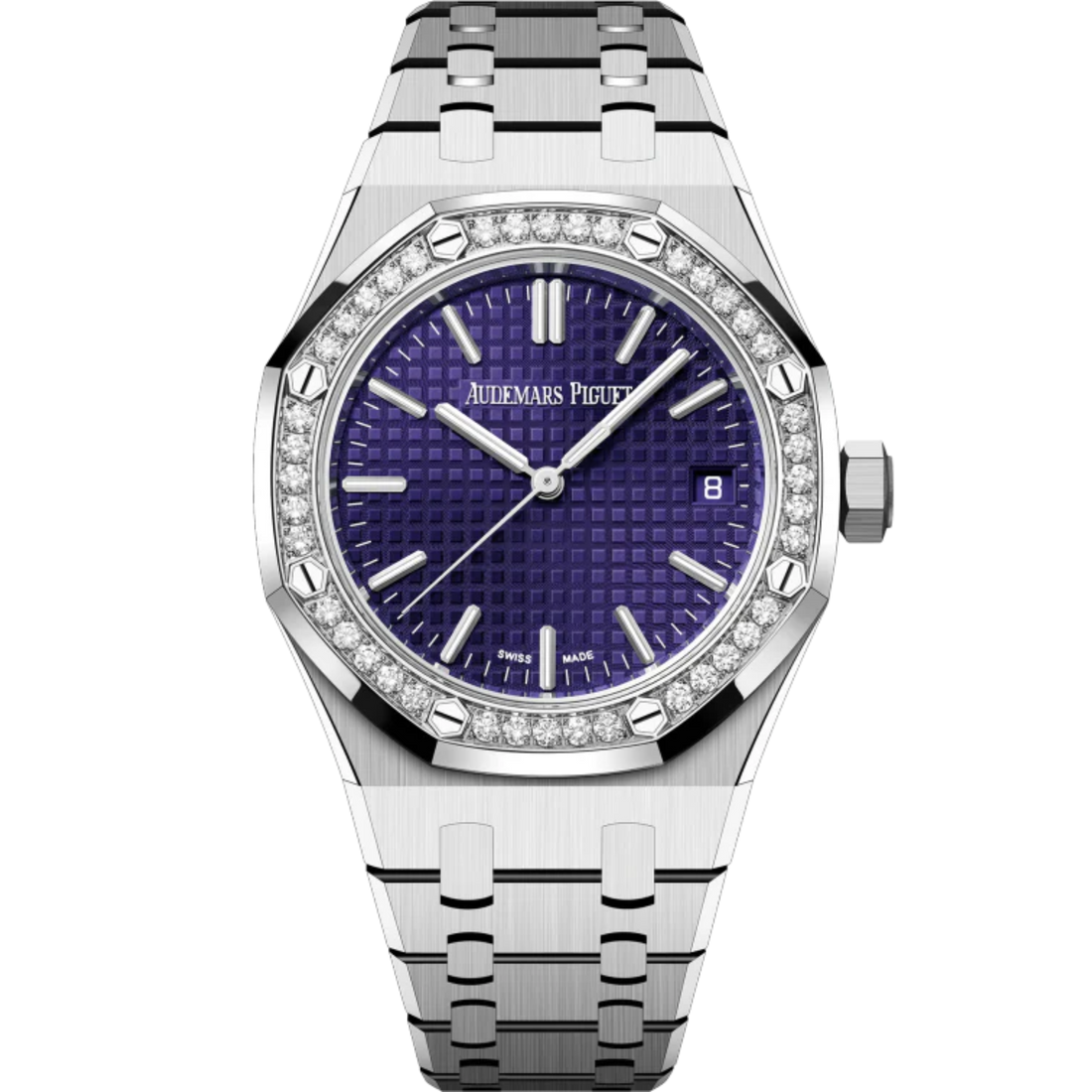 Audemars Piguet Royal Oak &quot;Murtoli Edition&quot; Ref. 15551BC.ZZ.1356BC.02 37MM White Gold Purple Dial with Diamond Bezel
