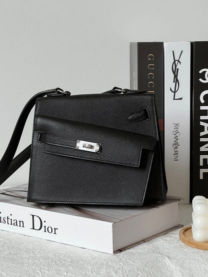 HERMES Inspired Limited Edition Kelly bag in black
