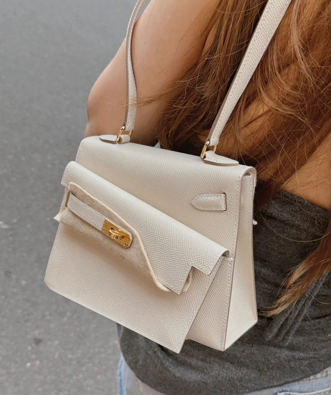 HERMES Inspired Limited Edition Kelly Bag in White