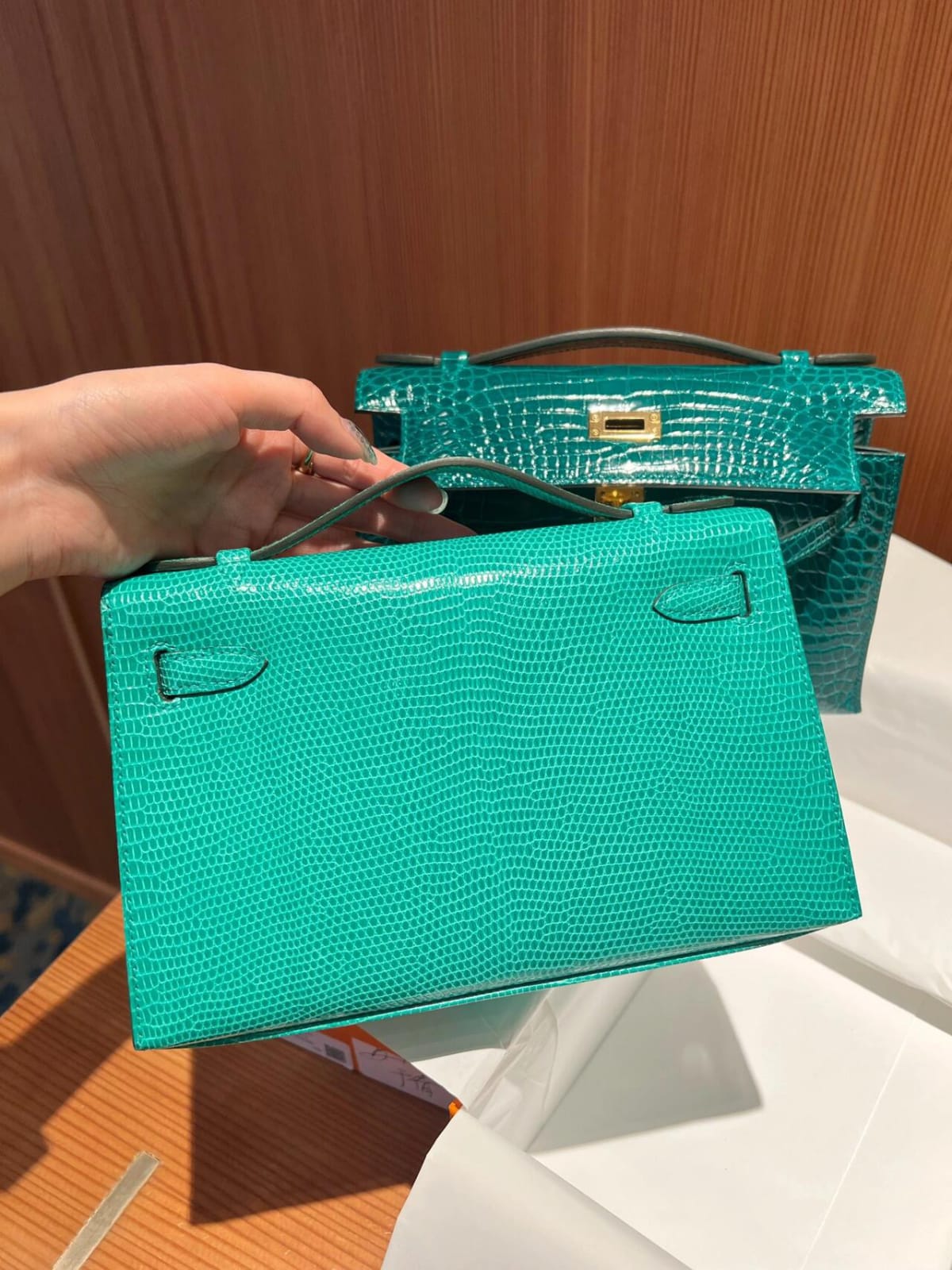Hermes Inspired Kelly 25 Jade Gold Hardware