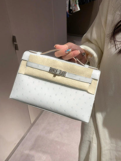Hermes Inspired Kelly mini 22 Danse in ostrich