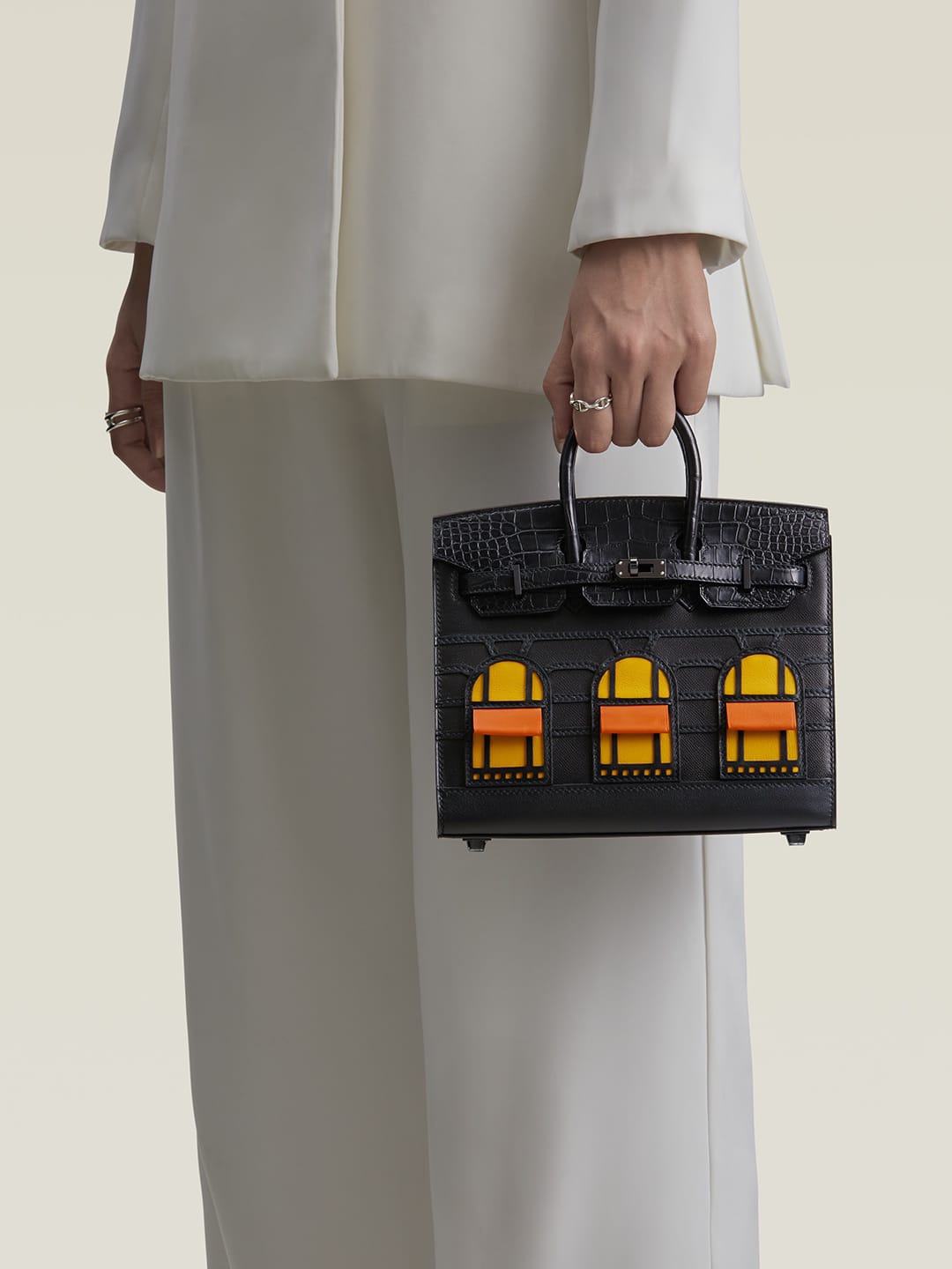 Hermes Inspired Birkin 20 Black 89 Swift