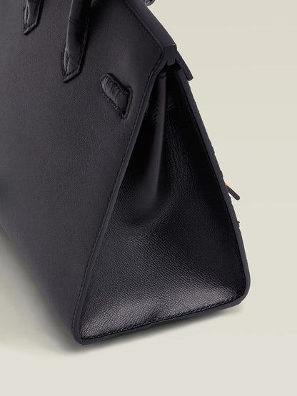 Hermes Inspired Birkin 20 Black 89 Swift