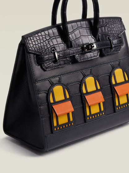 Hermes Inspired Birkin 20 Black 89 Swift