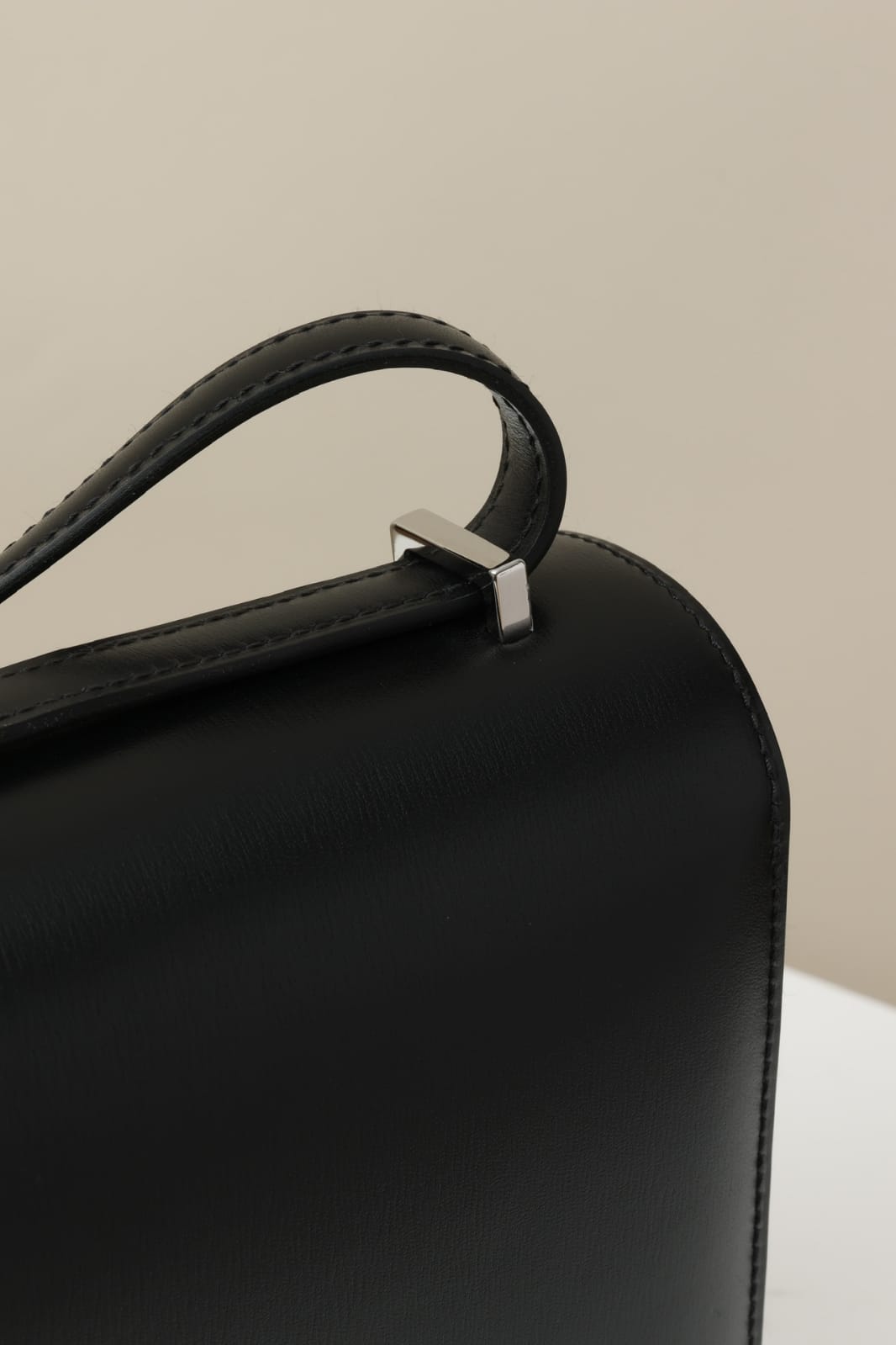 HERMES Inspired Constance Mini 19 shoulder bag in Black Swift leather with Gold hardware