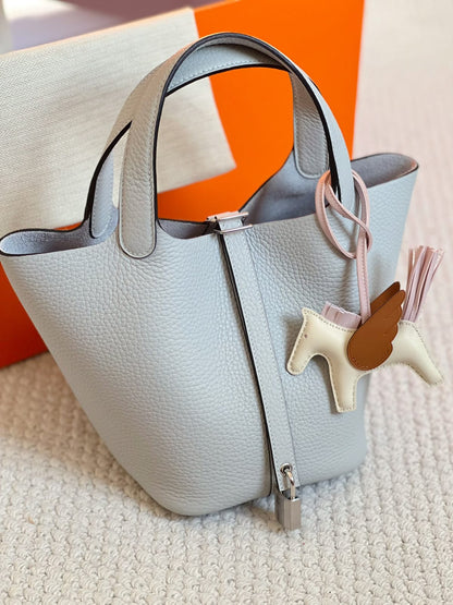 Hermes Inspired Picotin 22 Blue pale X GHW
