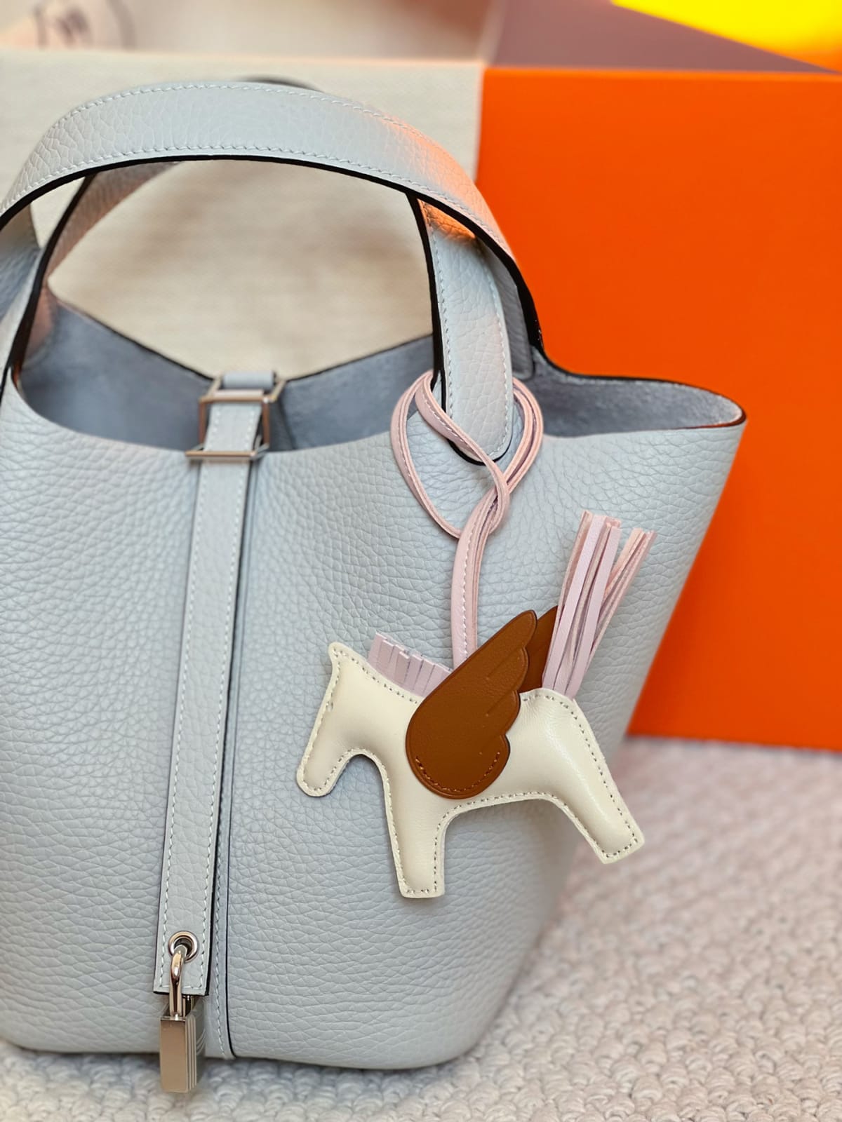 Hermes Inspired Picotin 22 Blue pale X GHW