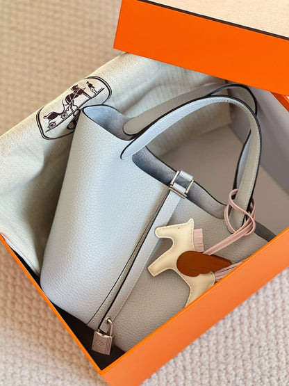 Hermes Inspired Picotin 22 Blue pale X GHW