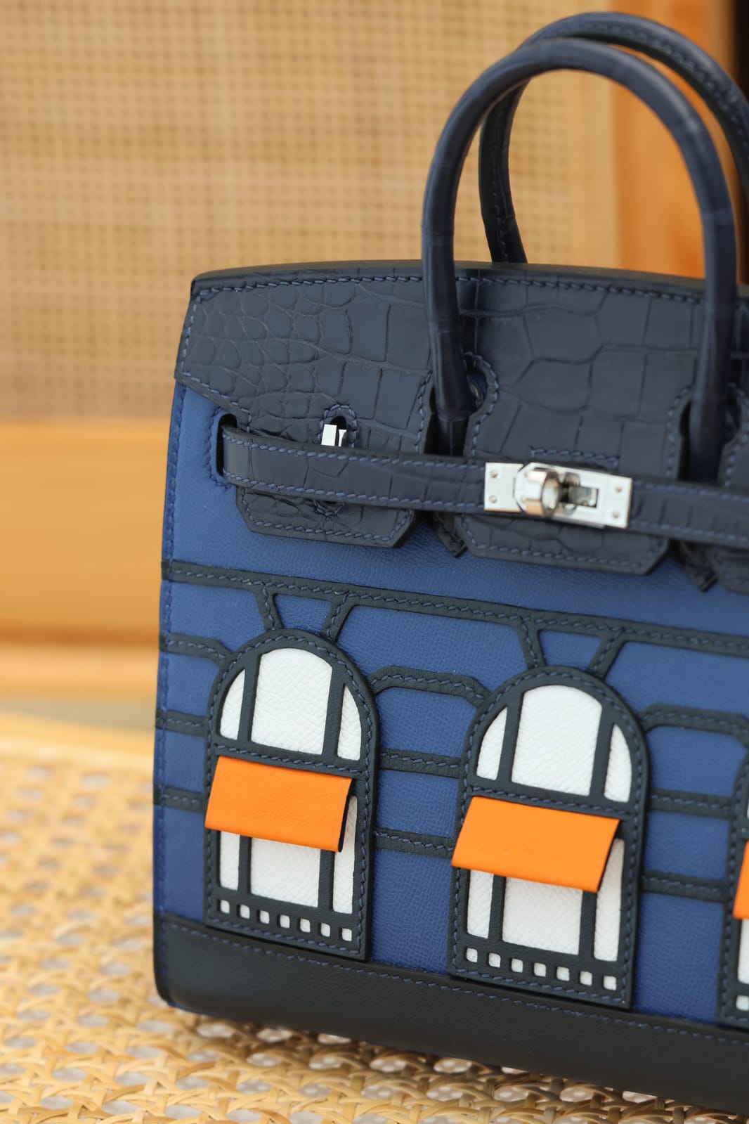 Hermes Inspired Birkin 20 Faubourg Graine/Madam/Alli/Swift/Som With Gold Hardware