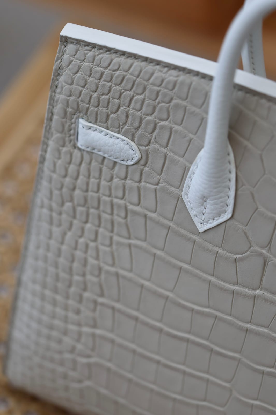 Hermes Inspired Birkin 20 White 01 Swift