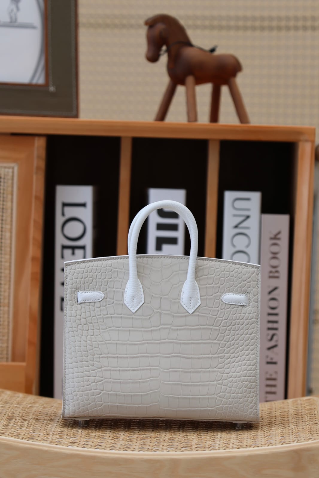 Hermes Inspired Birkin 20 White 01 Swift