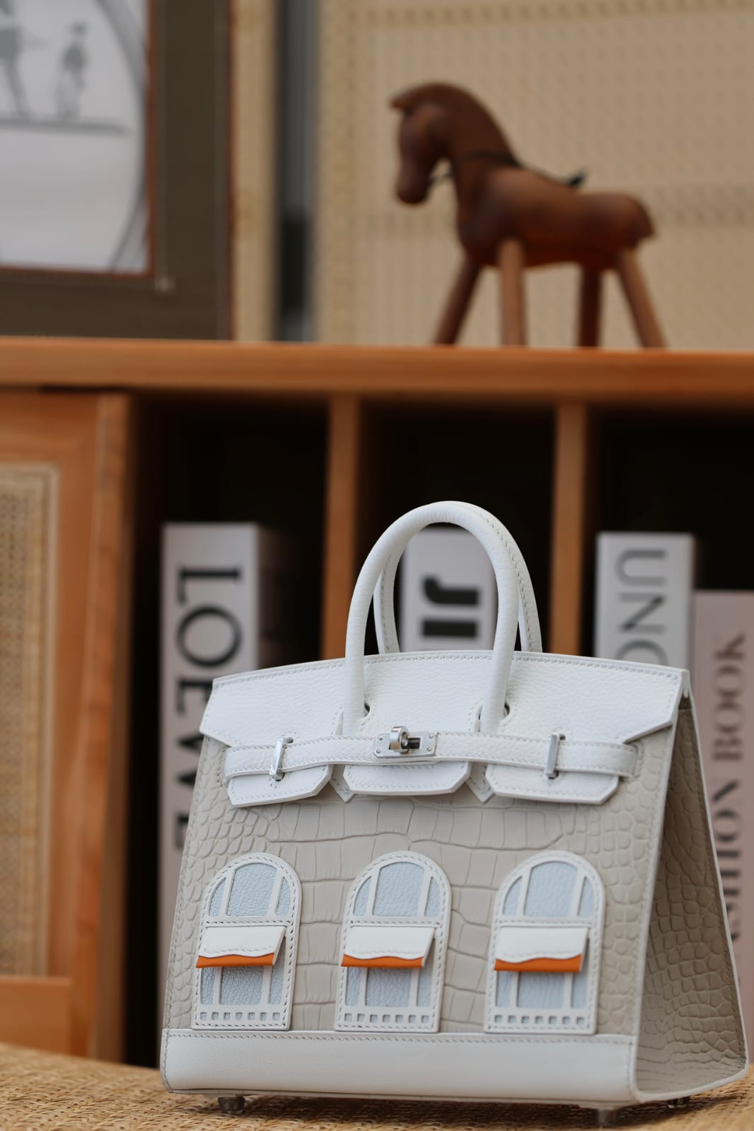 Hermes Inspired Birkin 20 White 01 Swift