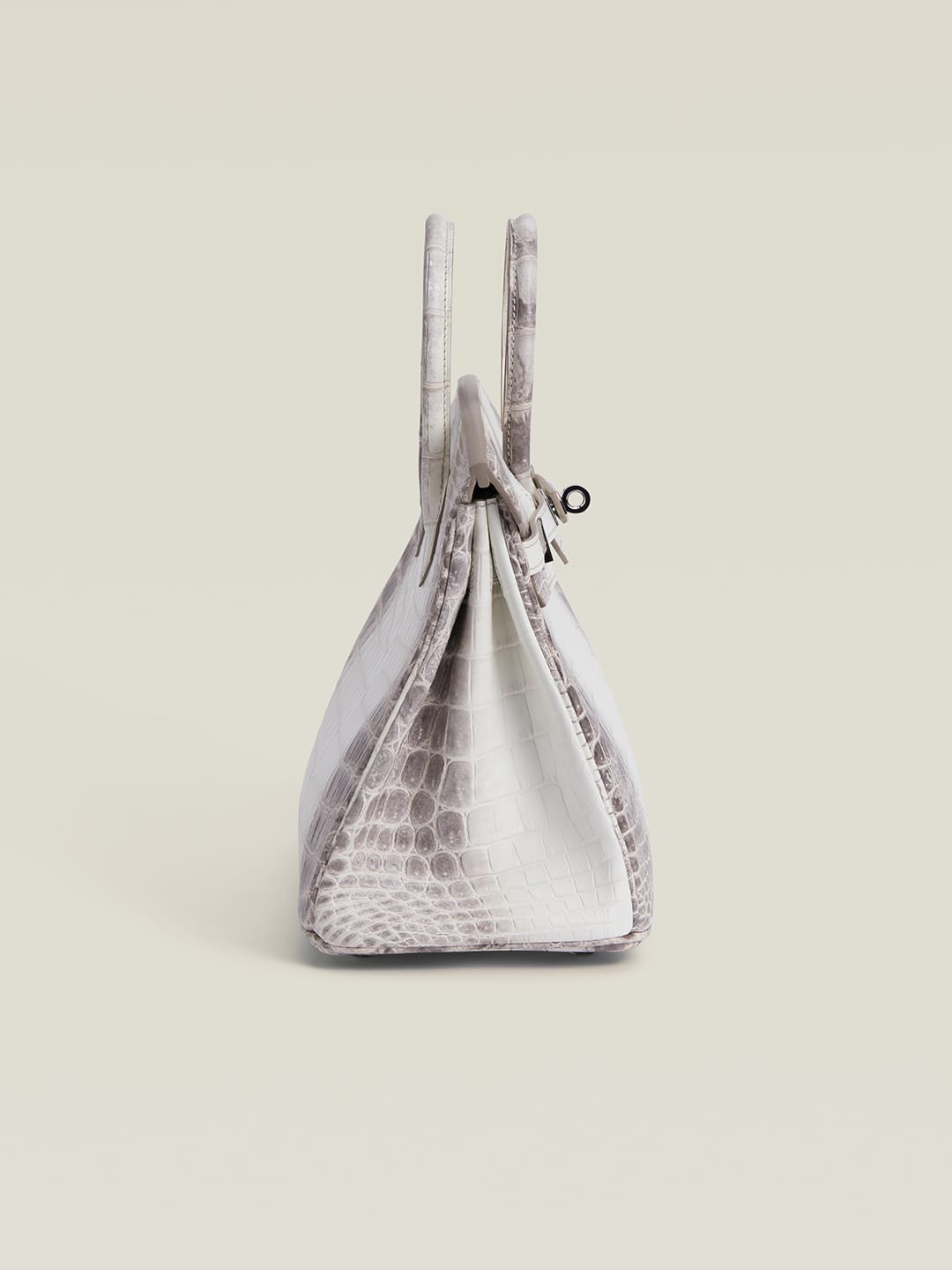 Hermes Inspired Birkin Matte crocodile Himalaya Silver Hardware