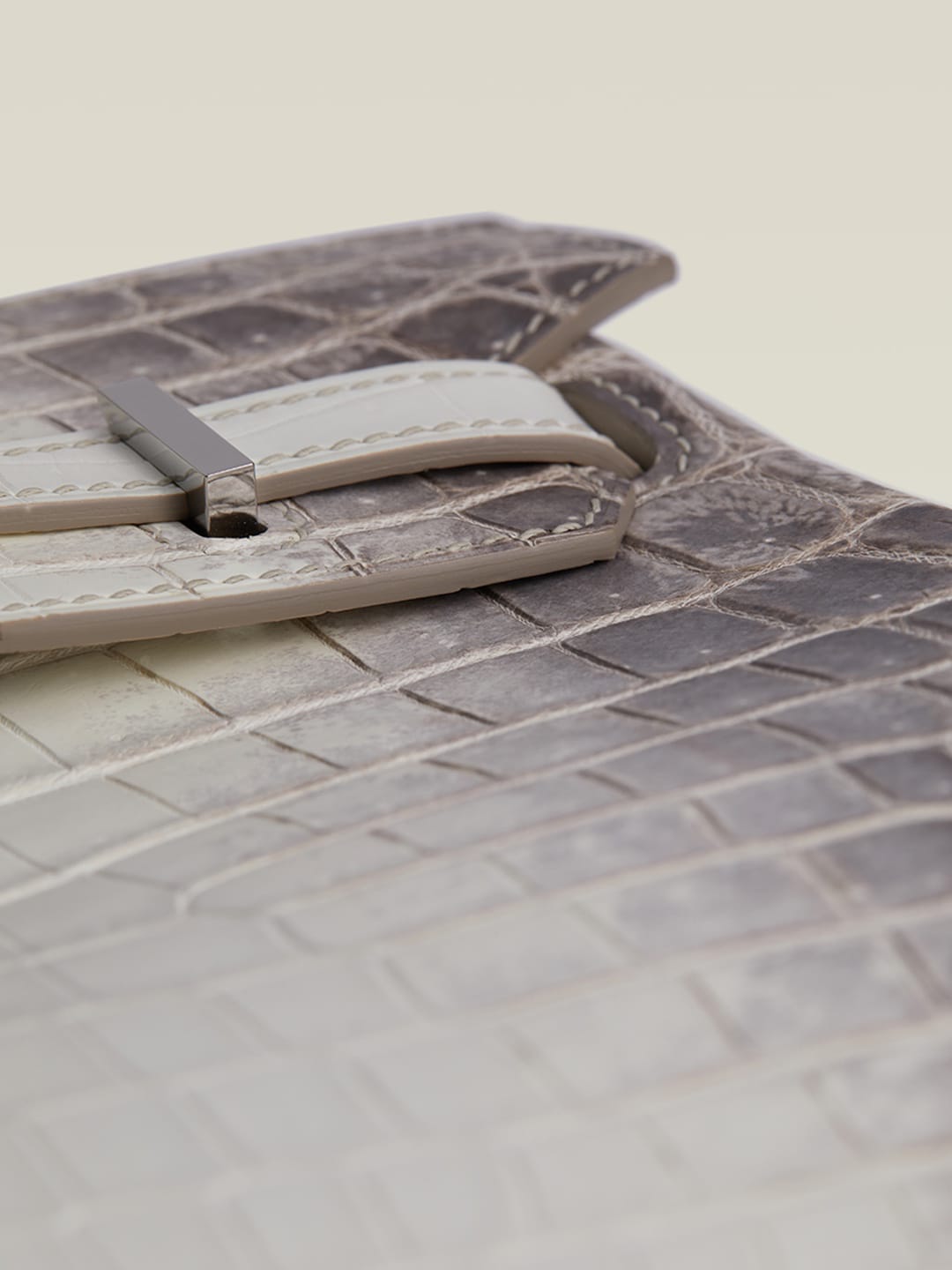 Hermes Inspired Birkin Matte crocodile Himalaya Silver Hardware