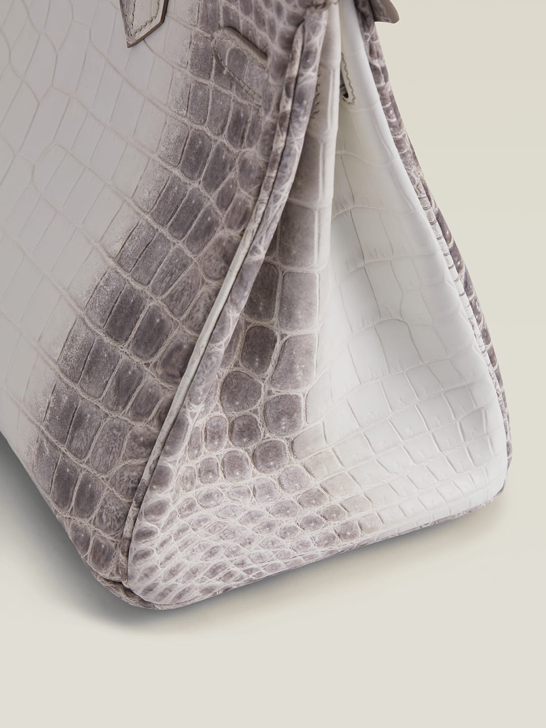 Hermes Inspired Birkin Matte crocodile Himalaya Silver Hardware