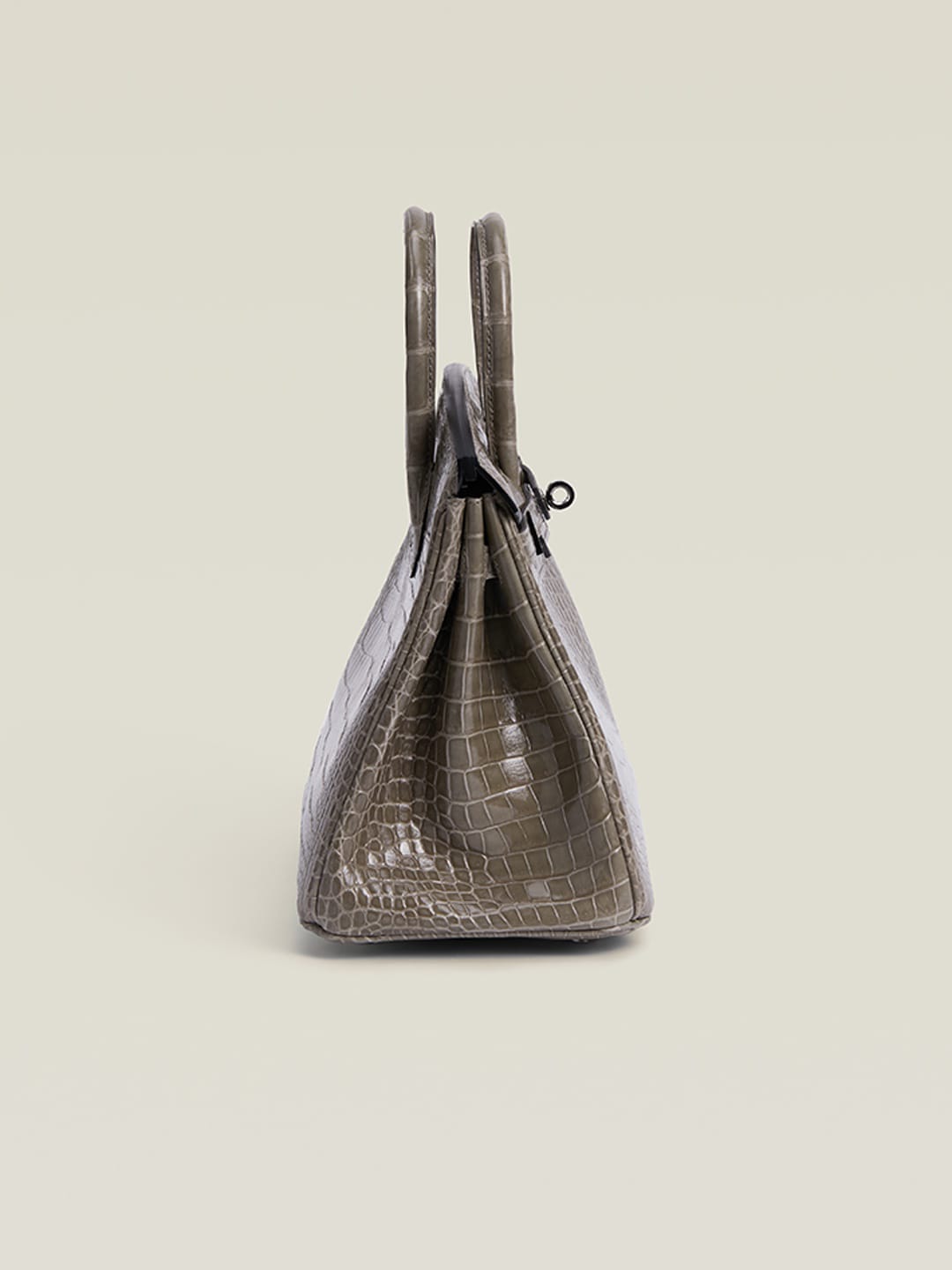 HERMES Inspired Birkin 30 Gris Elephant (8C) Matte Porosus Crocodile Palladium hardware