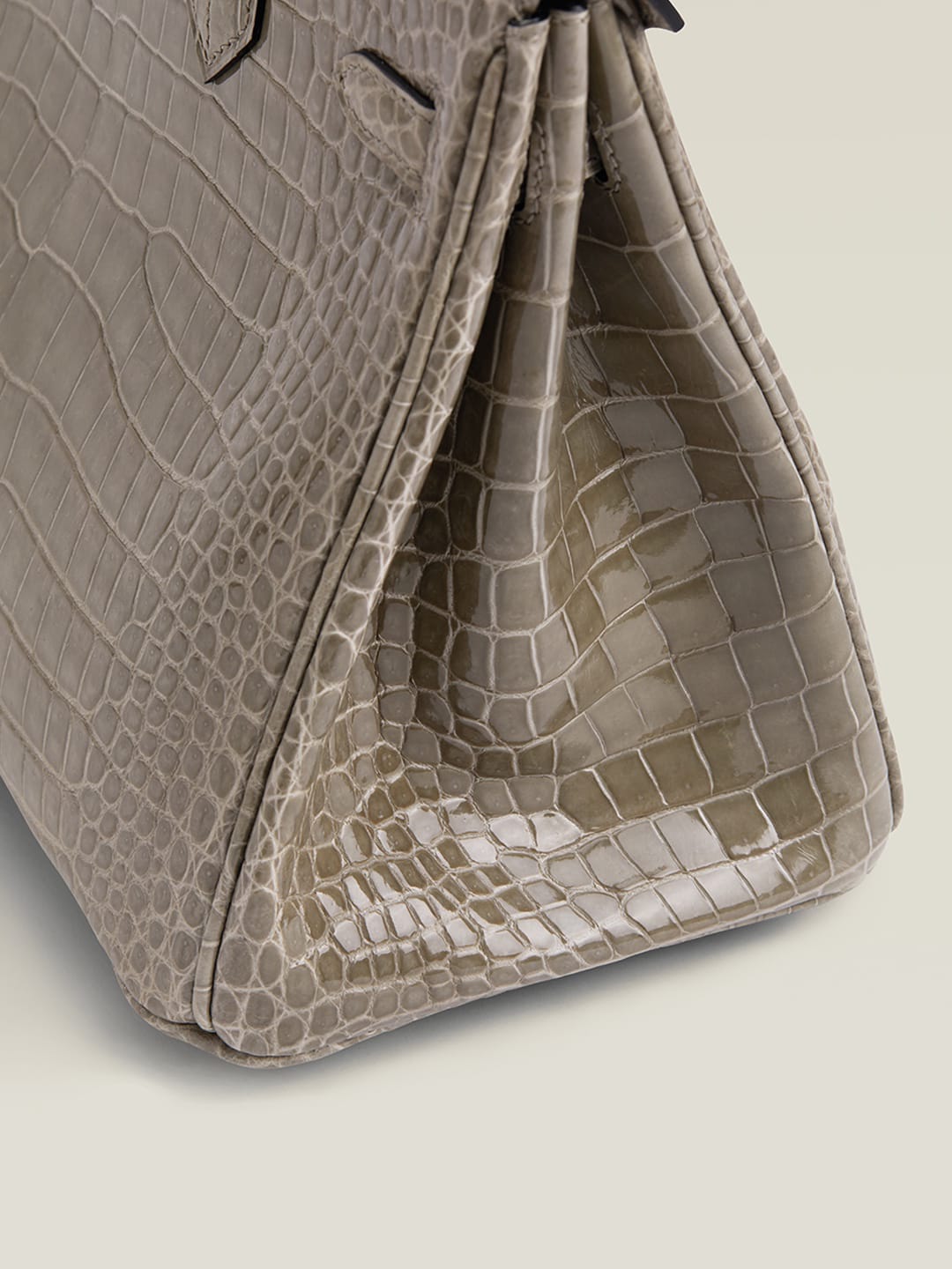 HERMES Inspired Birkin 30 Gris Elephant (8C) Matte Porosus Crocodile Palladium hardware
