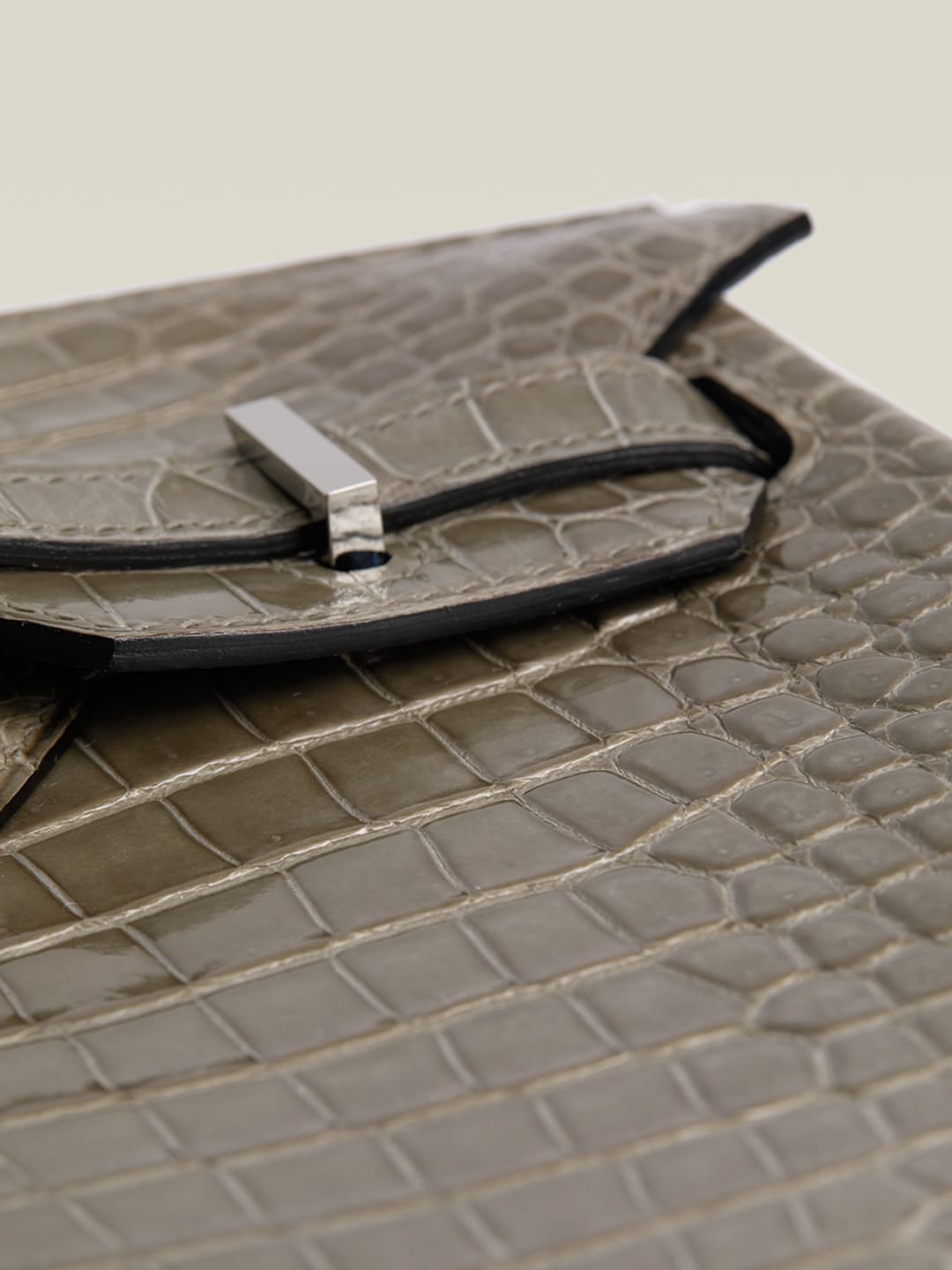HERMES Inspired Birkin 30 Gris Elephant (8C) Matte Porosus Crocodile Palladium hardware