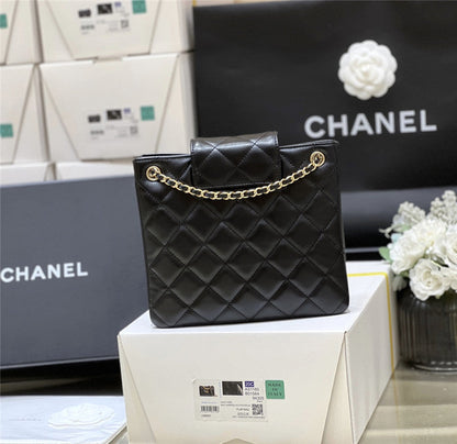 Chanel Inspired 24C Quilted XL CC Crossbody Black Calfskin