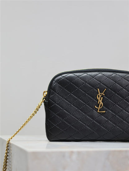 YSL Inspired Gaby Quilted Leather Shoulder Bag