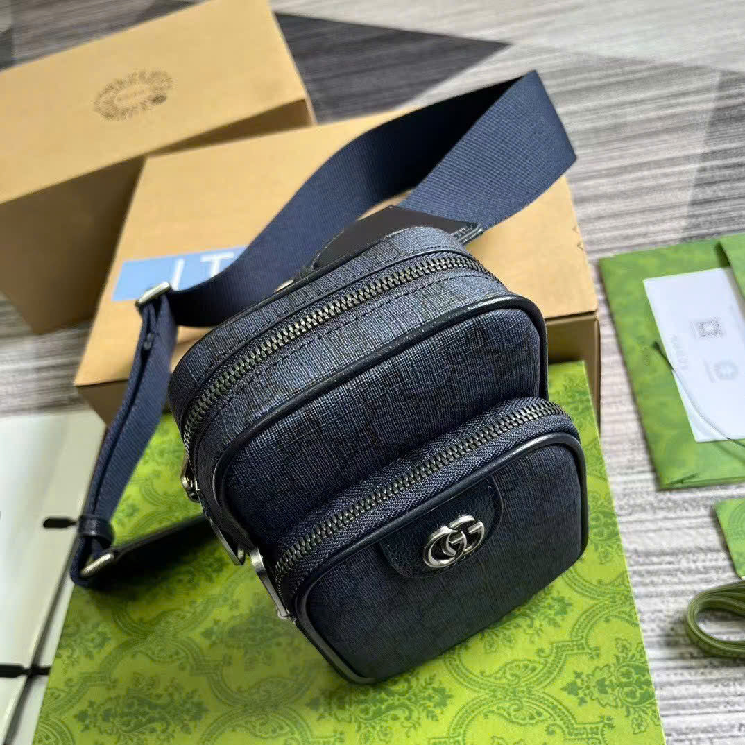 Gucci Inspired Navy Supreme Canvas Bag